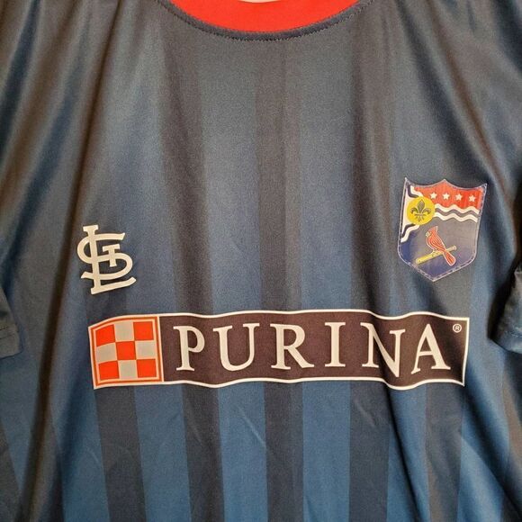 St Louis Cardinals Jersey Mens XL Blue MLB Purina SC Soccer Pullover - Picture 3 of 8